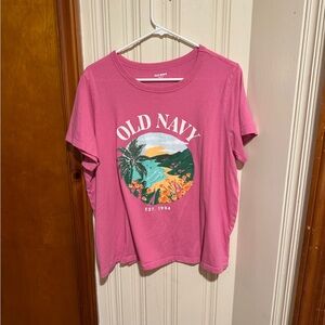 Old Navy Pink Graphic Tee - Short Sleeve